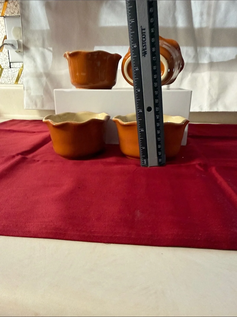 Tangerine Orange Ramekin Flower Bowls